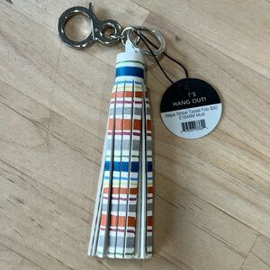 Brighton Napa Striped Tassel Keychain/Handbag Charm